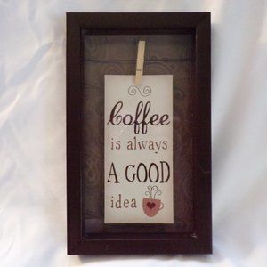 Coffee Wall Sign, Coffee Bar, Framed Coffee Decor, Gift for Coffee Lover